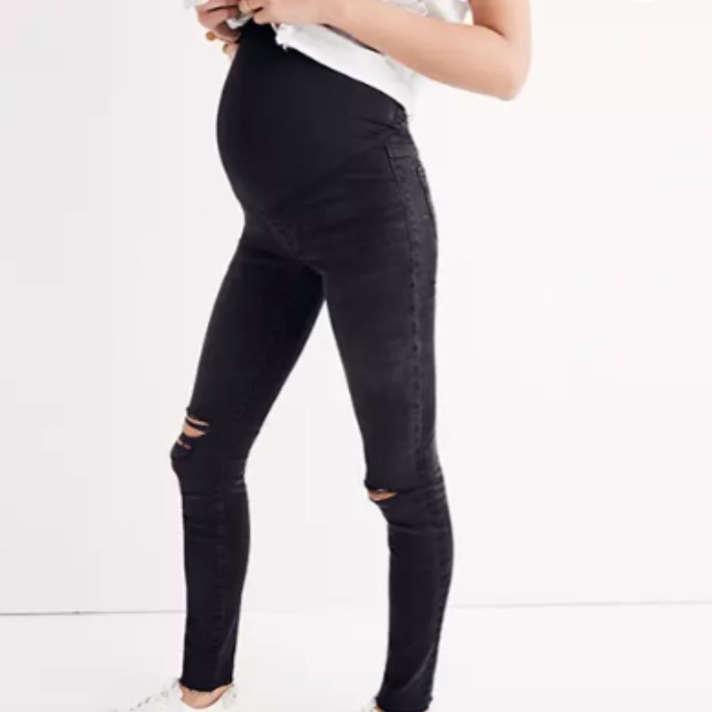 Madewell Maternity Skinny Jeans in Black Sea sz 28